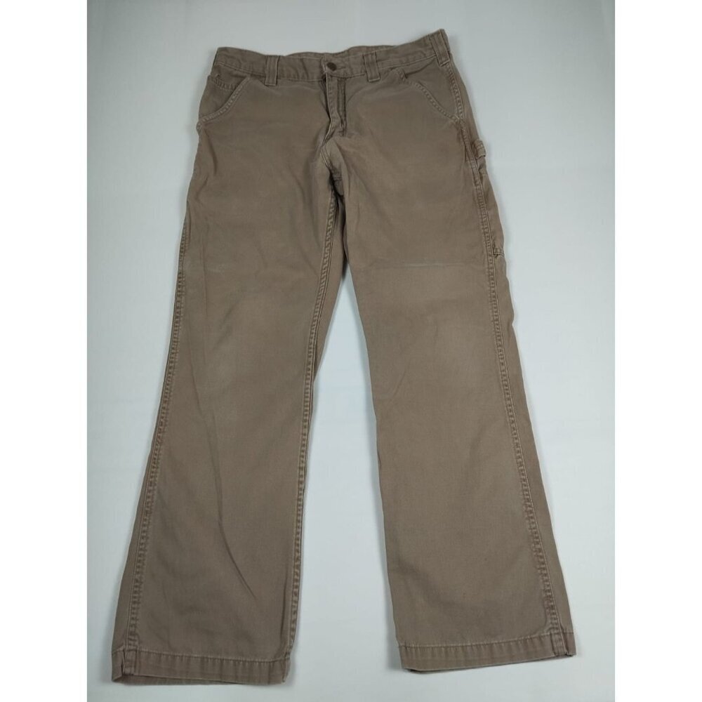 Carhartt Men 32x28 Beige Canvas B324 DKH Relaxed Fit Work Pants Utility Retro